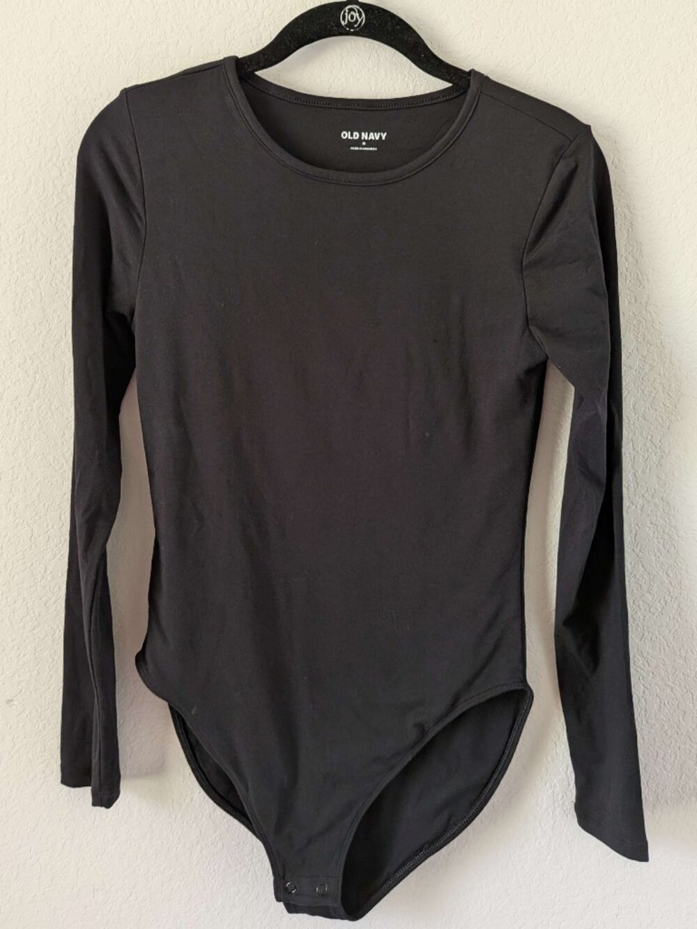 NWOT -- Old Navy black bodysuit leotard snap bottom - sz MED